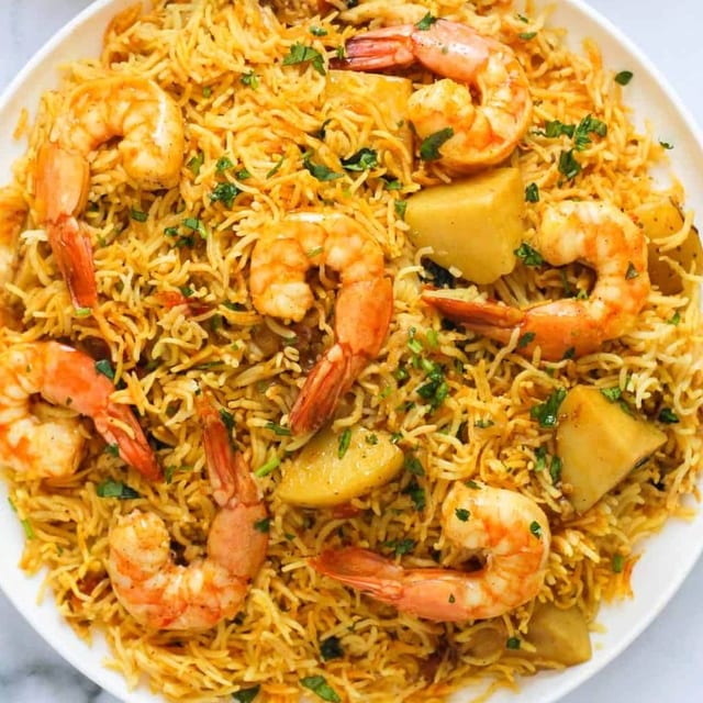 Shrimp Biryani.