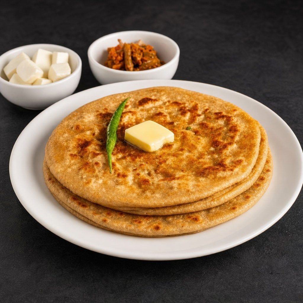 Paneer & Onion Paratha.