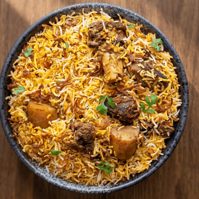 Goat Biryani with Bone.
